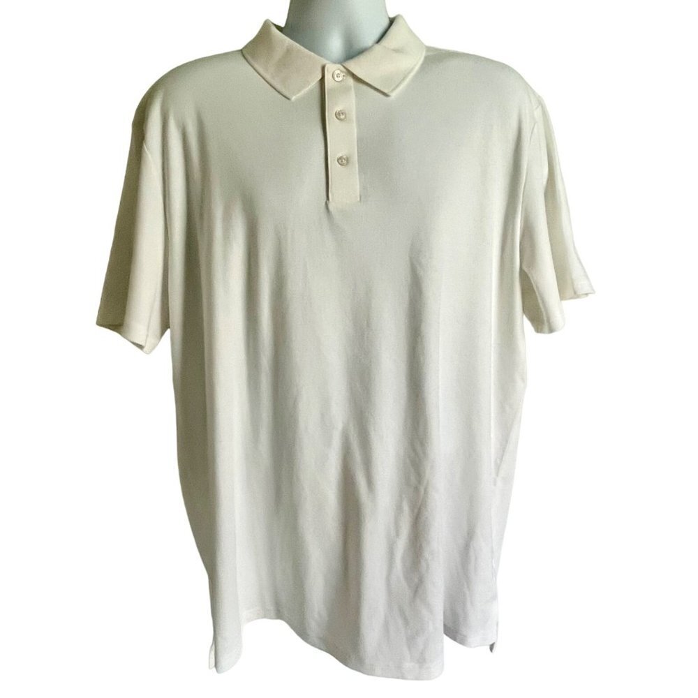 Tackle & Tides White Short Sleeve Polo Shirt Men's Large
